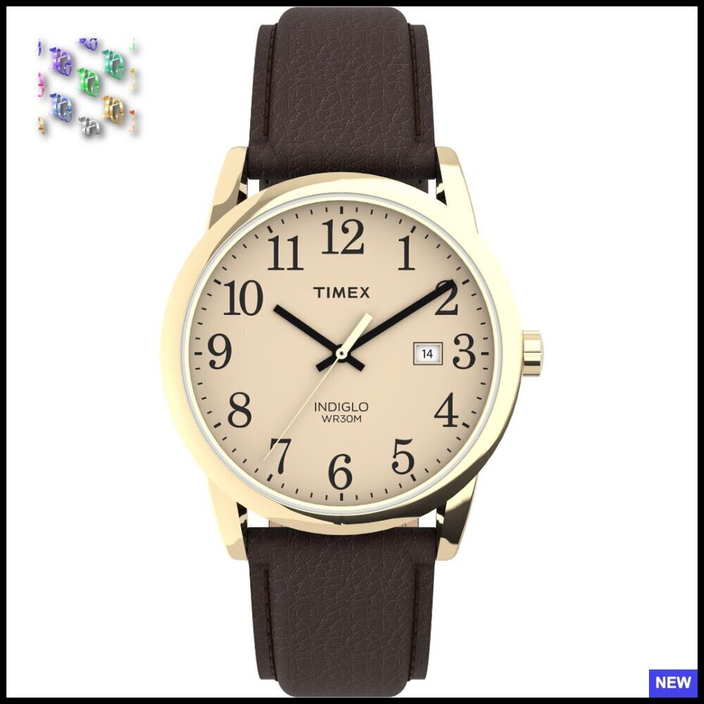 Classic Analog Watch with Leather Strap Quartz Movement Water Resistant Retro